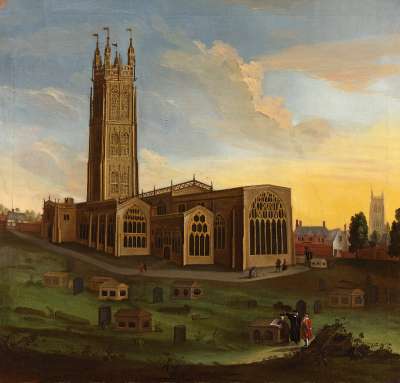 painting of St Mary's Church and Vicarage, Taunton