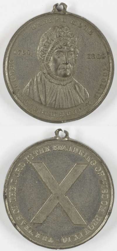 medallion commemorating the Centenary of the establishment of the Hannah More Cheddar Sunday School
