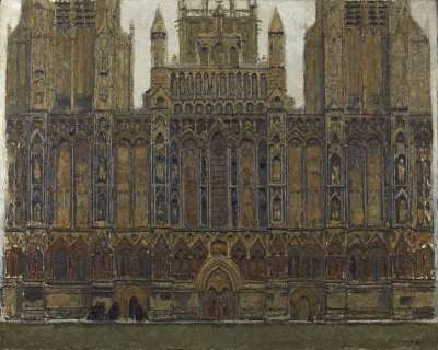 painting of the West Front of Wells Cathedral