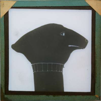 Lantern Slide: Unidentified object shaped as animal's head