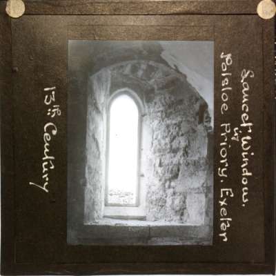 Lantern Slide: Lancet Window in Polsloe Priory, Exeter -- 13th Century