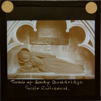 Lantern Slide: Tomb of Lady Doddridge, Exeter Cathedral