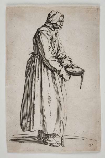 Untitled (woman holding stick and bowl)
