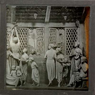 Lantern Slide: Prodigal Son - the old coat, music and dancing