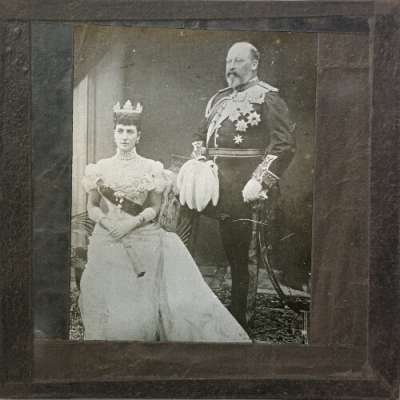 Lantern Slide: Portrait of King Edward VII and Queen Alexandra
