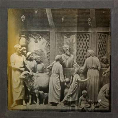 Lantern Slide: Prodigal Son - the fatted calf, the ring