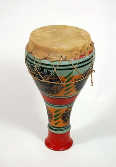 painted ceramic drum
