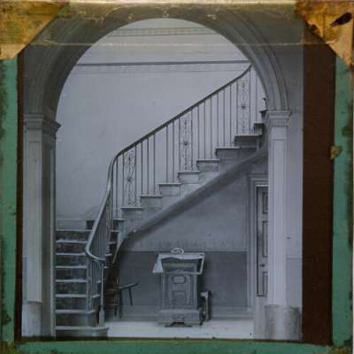 Lantern Slide: Staircase in unidentified house