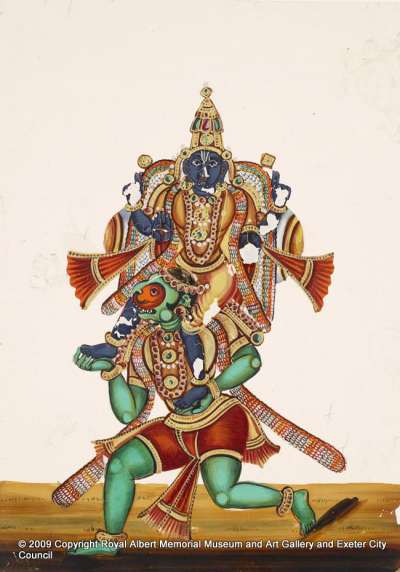 Hindu deities: Vishnu and Hanuman