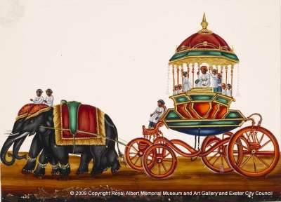 Indian royalty in a carriage