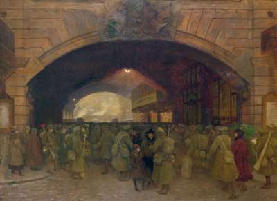 Victoria Station, Troops Leaving for the Front