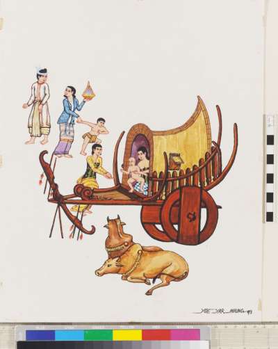 Family with their ox-cart
