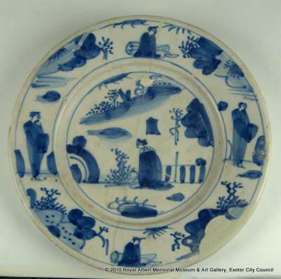 tin-glazed earthenware plate