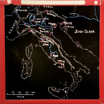 Lantern Slide: Map of Italy