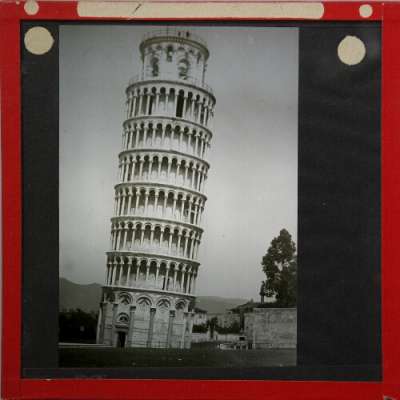 Lantern Slide: Pisa -- Leaning Tower