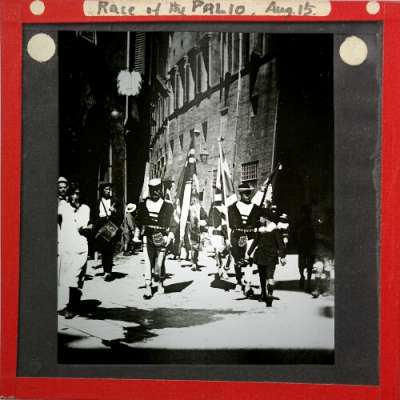 Lantern Slide: Siena -- Race of the Palio, Aug. 15