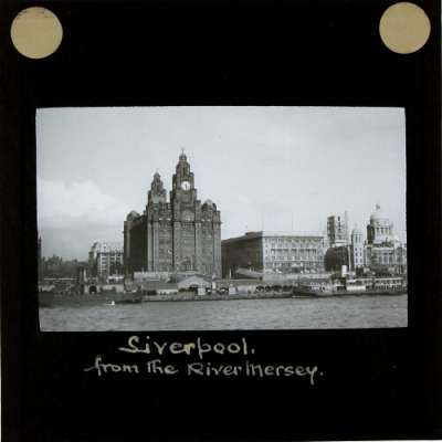Lantern Slide: Liverpool from the River Mersey