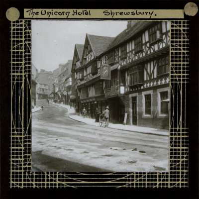 Lantern Slide: The Unicorn Hotel, Shrewsbury