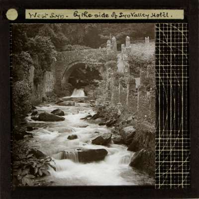 Lantern Slide: West Lyn -- by the side of the Lyn Valley Hotel