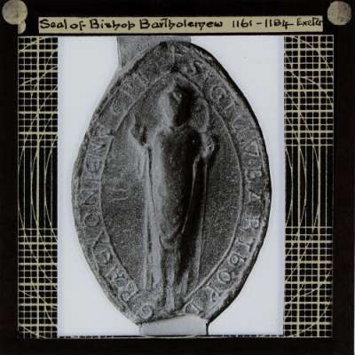 Lantern Slide: Seal of Bishop Bartholomew, 1161-1184