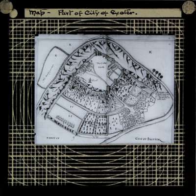 Lantern Slide: Map - Part of City of Exeter
