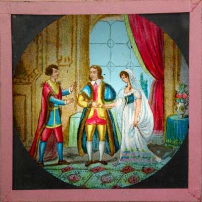 Lantern Slide: He asked his former kind master for his daughter's hand in marriage