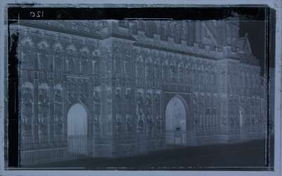 glass plate negative, Exeter Cathedral, West Front