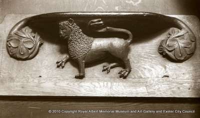 Lantern Slide: Misericord. A Lion -- Exeter Cathedral