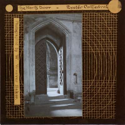 Lantern Slide: The North Door, Exeter Cathedral