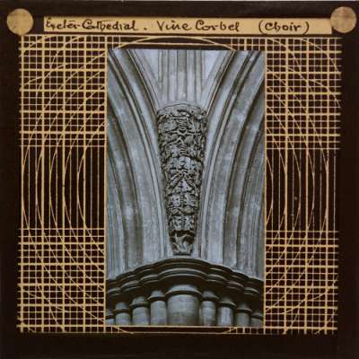 Lantern Slide: Vine Corbel (Choir), Exeter Cathedral