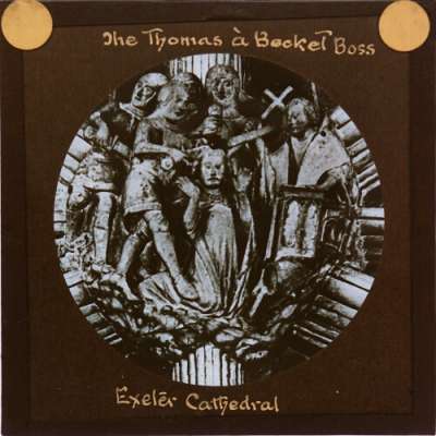 Lantern Slide: The Thomas à Becket Boss, Exeter Cathedral