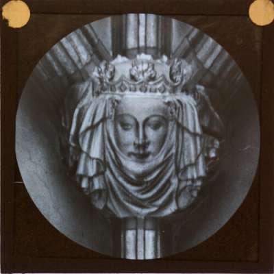 Lantern Slide: Queen Boss, Exeter Cathedral