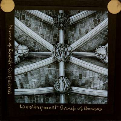 Lantern Slide: Group of Bosses in the Nave -- Christ in Majesty (centre)