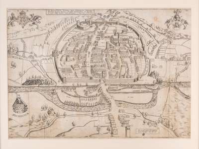 Hooker-Hogenberg Map/ Plan of Exeter / Civitas Exoniae