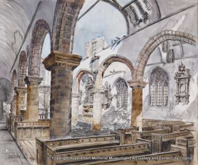 Interior of St Mary Arches Church Exeter 1942