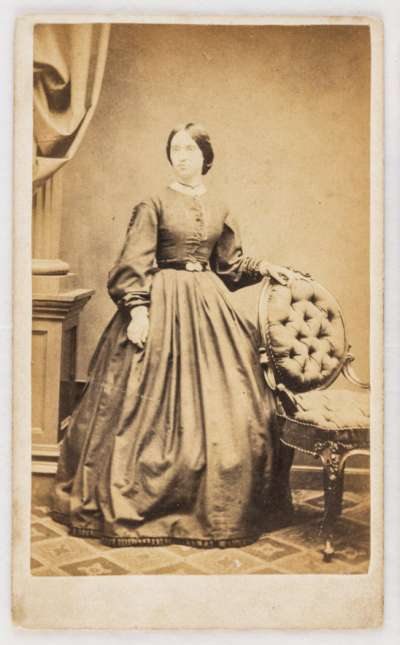 carte de visite of unknown young woman - full length