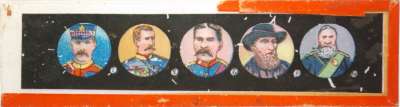 Lantern Slide: Five portraits of Anglo-Boer War leaders