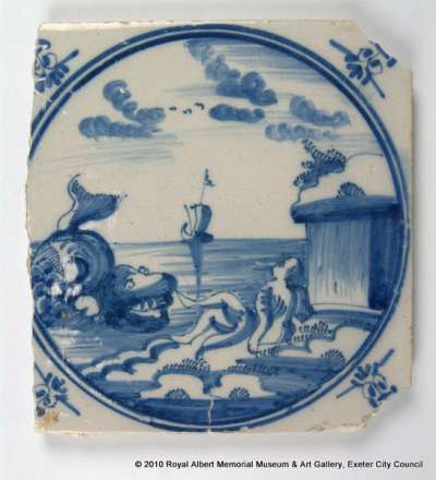 Delftware tile, Jonah and the Wale