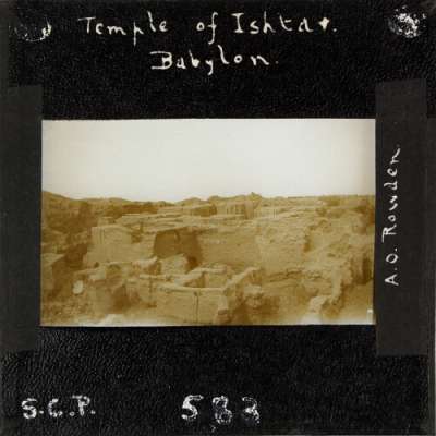 Lantern Slide: Temple of Ishtar, Babylon
