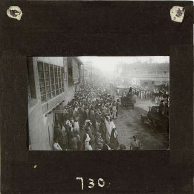 Lantern Slide: Crowd of people at Christian procession