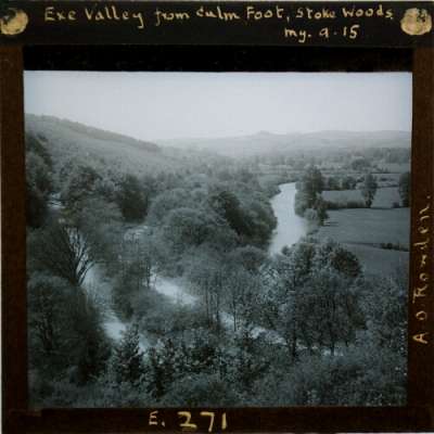Lantern Slide: Exe Valley from Culm Foot, Stoke Woods