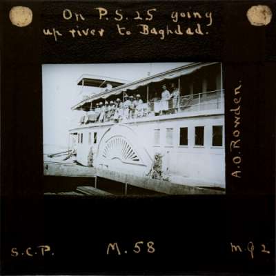 Lantern Slide: On P.S.25 going up river to Baghdad
