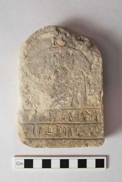 tablet, stele with hieroglyphs and image