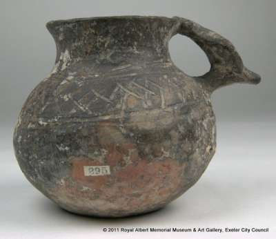 jug with handle, incised decoration