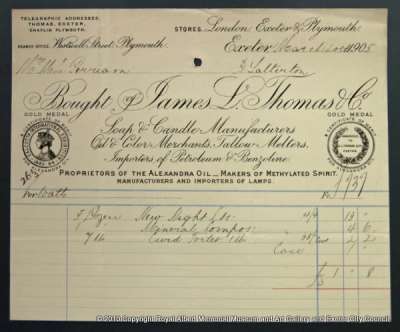 invoice from James L Thomas and Co.