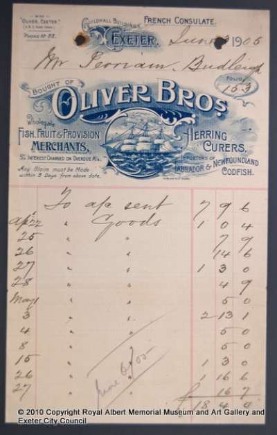 invoice from Oliver Bros.