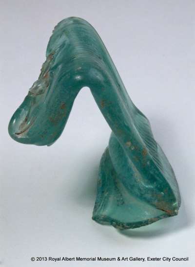 handle from a glass bottle, pale green