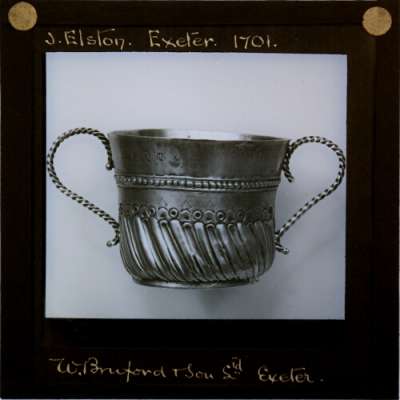 Lantern Slide: Cup made by J. Elston, Exeter, 1701