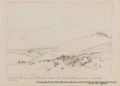 Stepperton Tor and Oke Tor from Belstone Tor, 1 March 1907