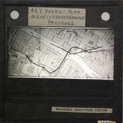 Lantern Slide: 427 yards -- plan of Exeter Underground Passages